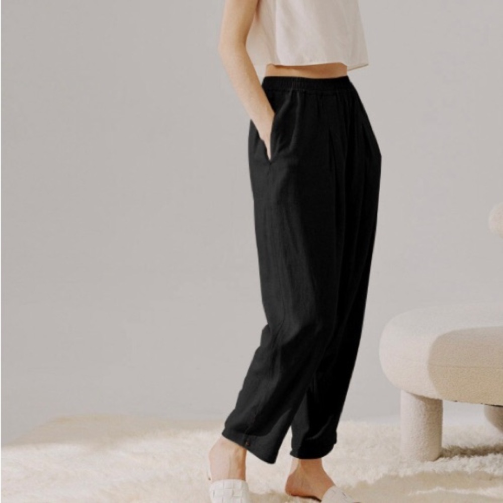 Nap Loungewear Pleated Linen Pants size L